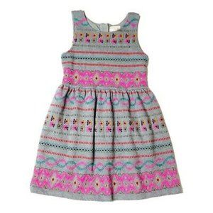 grey colorful embroidered dress girls size XL